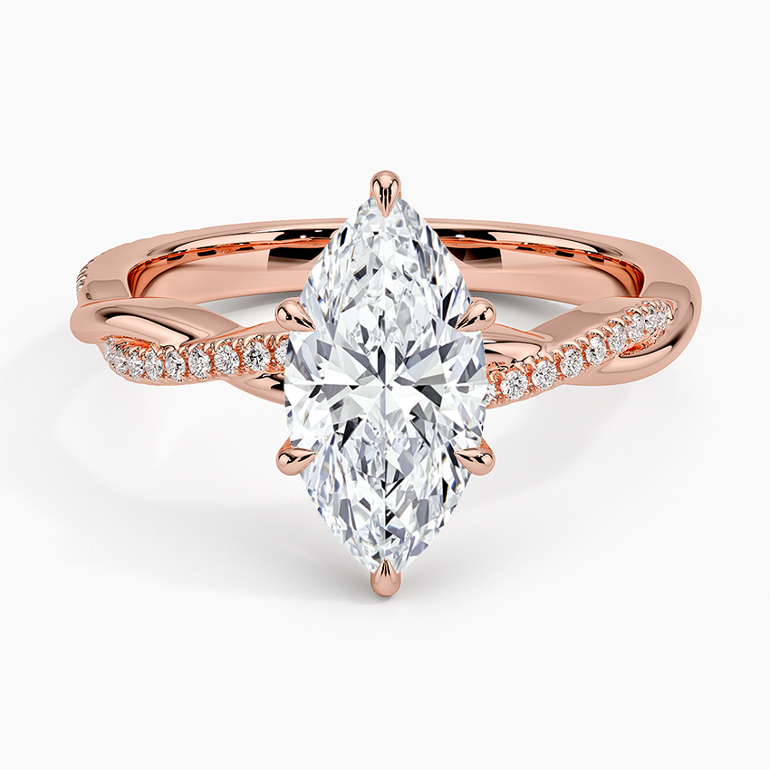 ecomposer-metal type-rose-gold-18K,ecomposer-ring setting-twisted