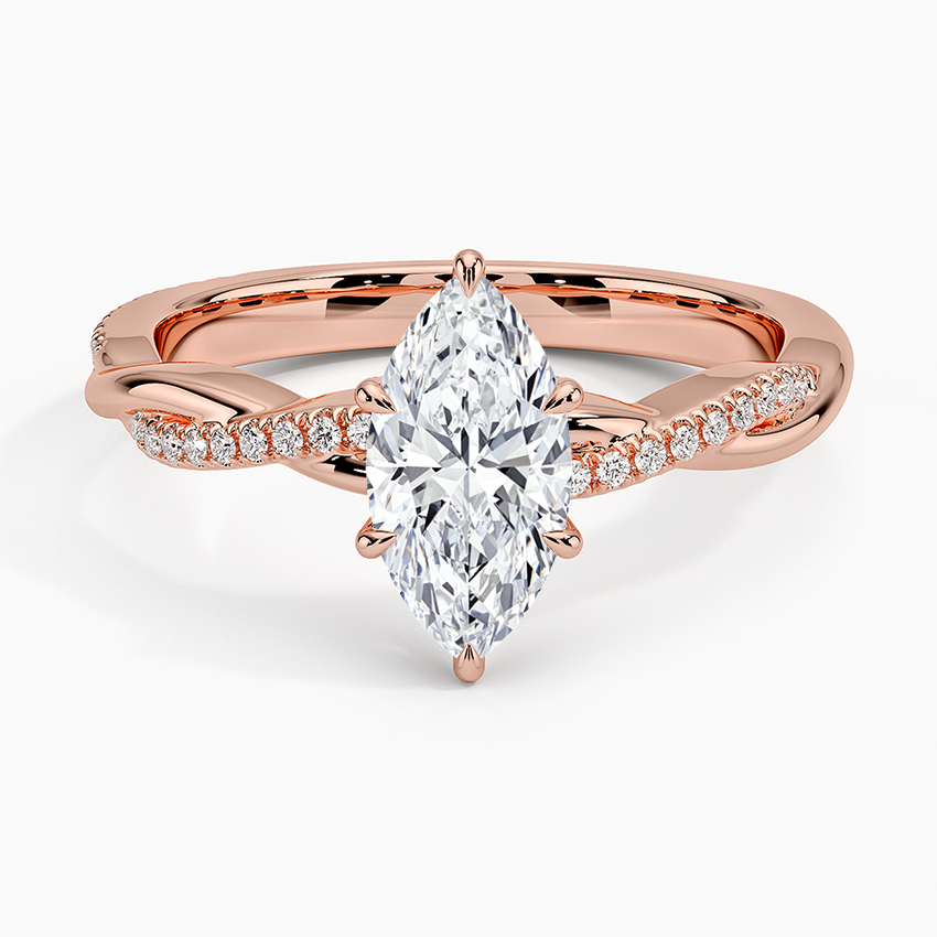 ecomposer-metal type-rose-gold-18K,ecomposer-ring setting-twisted