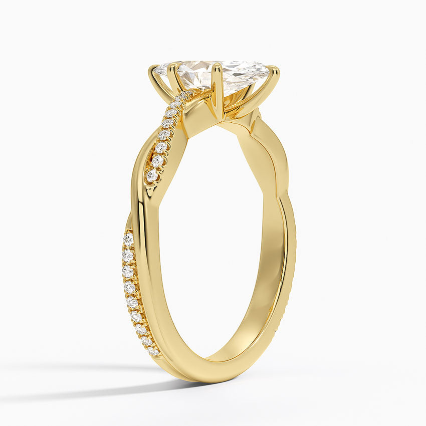 ecomposer-metal type-yellow-gold-18K,ecomposer-ring setting-twisted