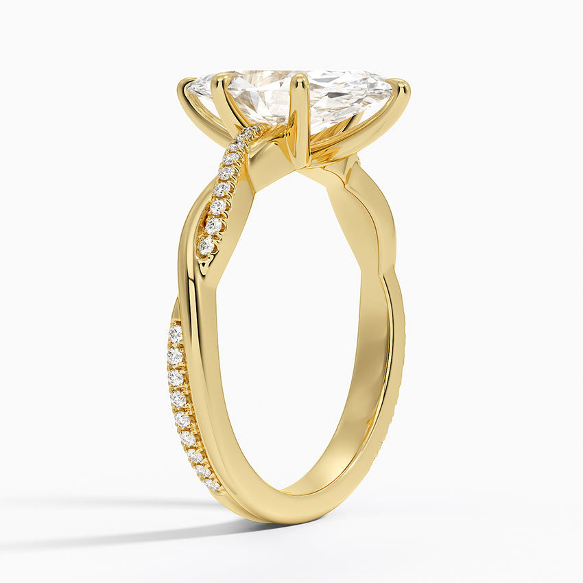 ecomposer-metal type-yellow-gold-18K,ecomposer-ring setting-twisted