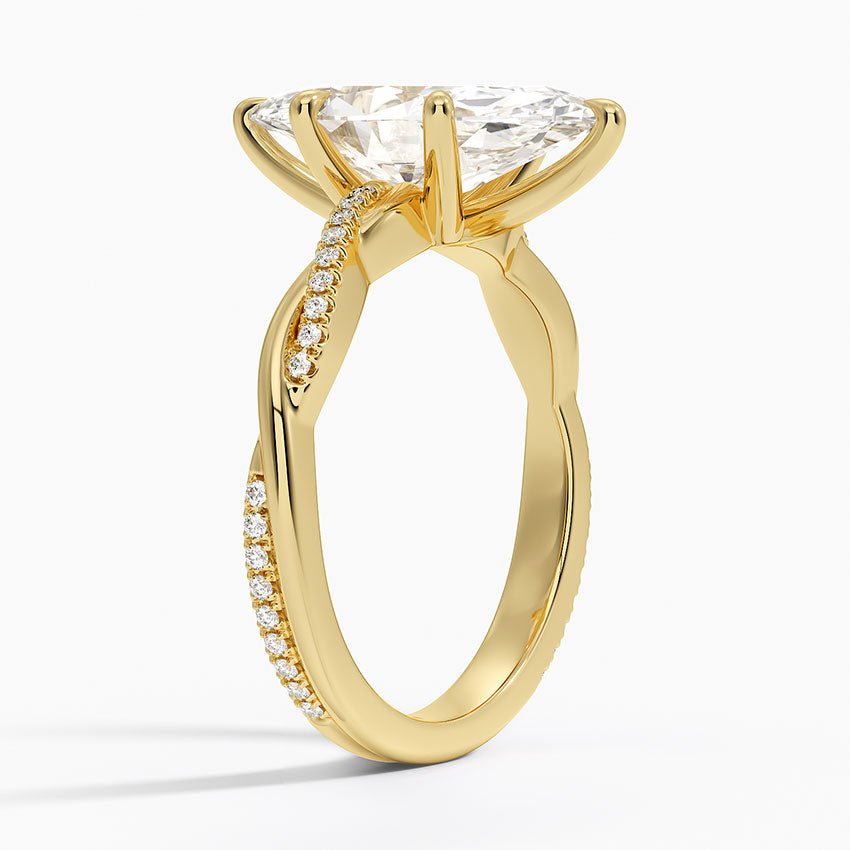 ecomposer-metal type-yellow-gold-18K,ecomposer-ring setting-twisted