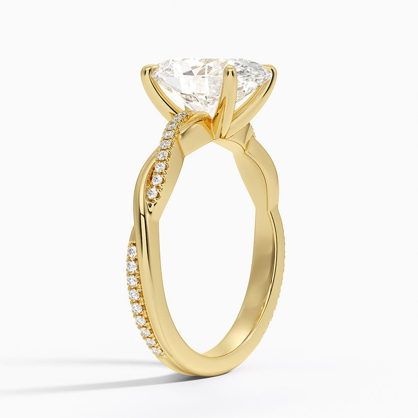 ecomposer-metal type-yellow-gold-18K,ecomposer-ring setting-twisted