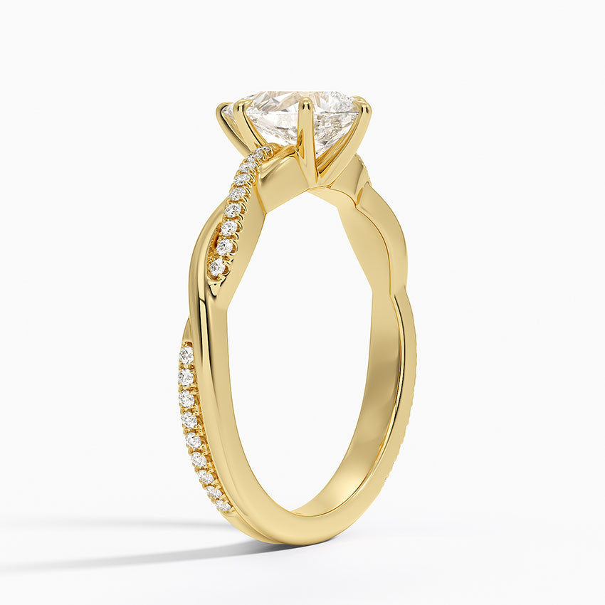 ecomposer-metal type-yellow-gold-18K,ecomposer-ring setting-twisted