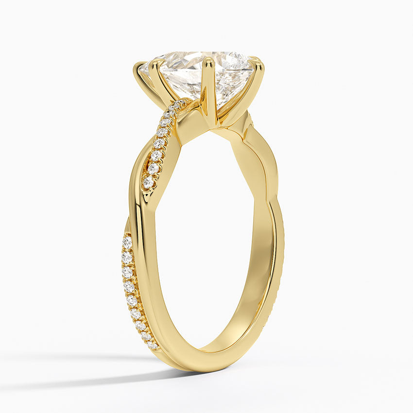 ecomposer-metal type-yellow-gold-18K,ecomposer-ring setting-twisted