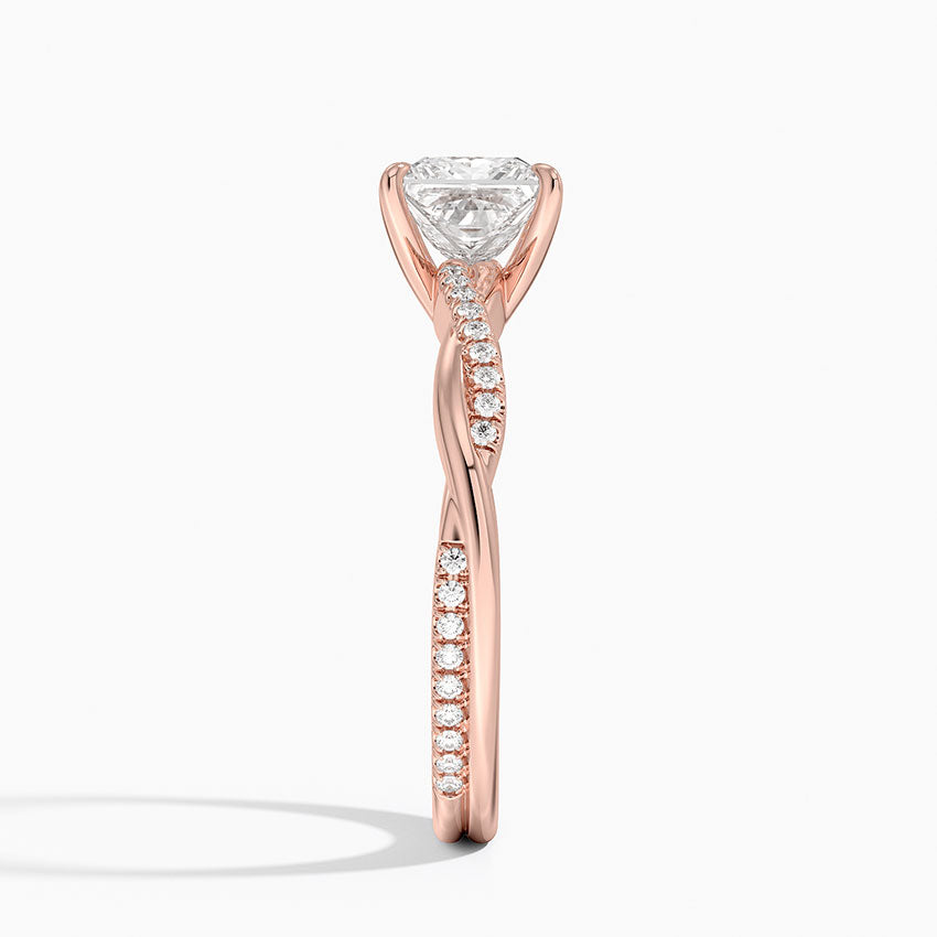 ecomposer-view with diamond shape-princess,ecomposer-size-1-ct,ecomposer-metal type-rose-gold-18k