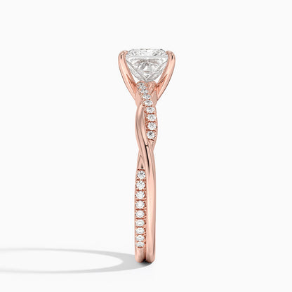 ecomposer-view with diamond shape-princess,ecomposer-size-1-ct,ecomposer-metal type-rose-gold-18k