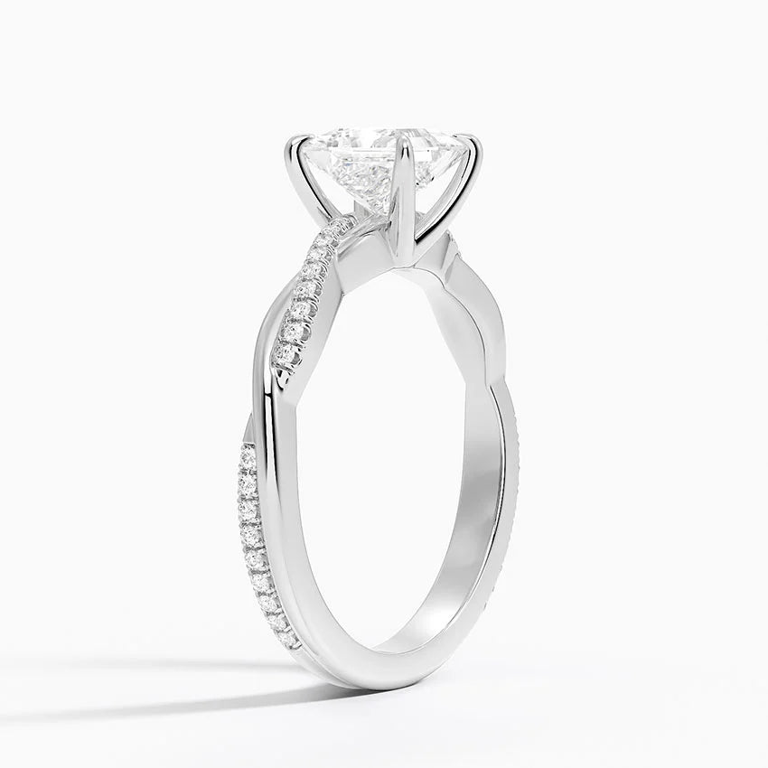 ecomposer-view with diamond shape-princess,ecomposer-size-1-ct,ecomposer-metal type-white-gold-18k