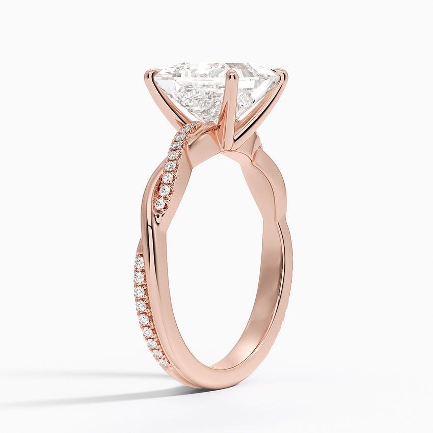 ecomposer-view with diamond shape-princess,ecomposer-size-2-ct,ecomposer-metal type-rose-gold-18k