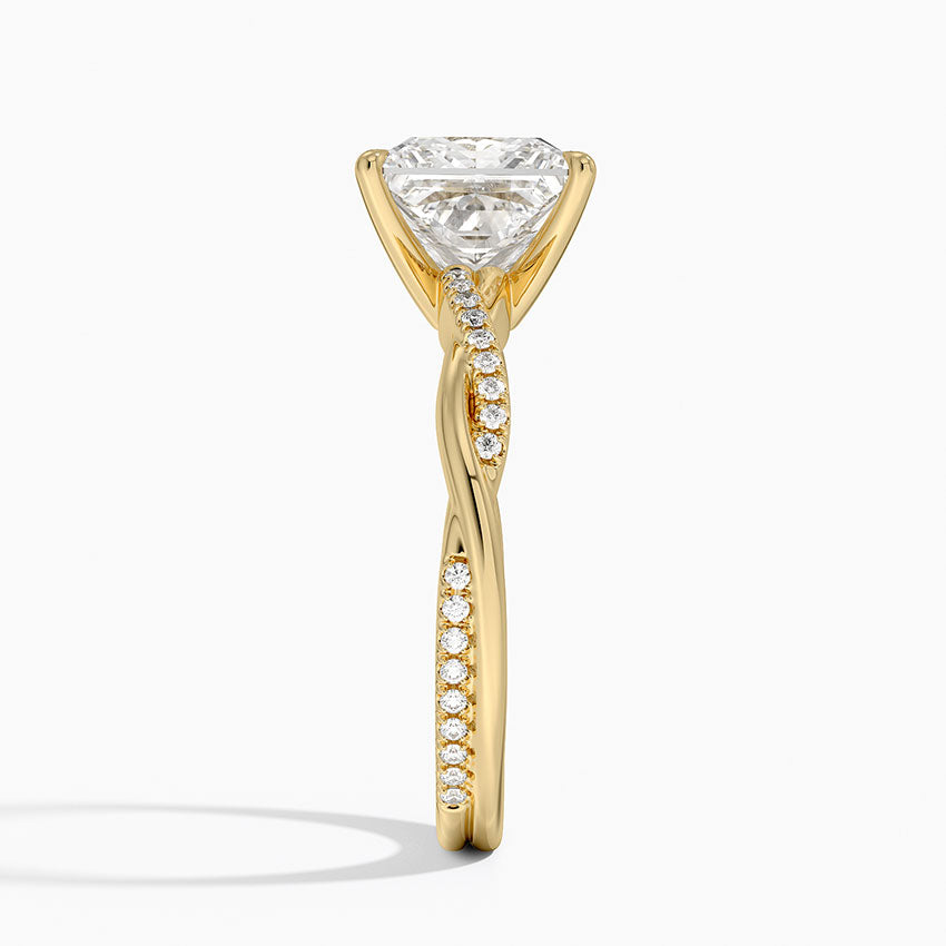 ecomposer-view with diamond shape-princess,ecomposer-size-2-ct,ecomposer-metal type-yellow-gold-18k