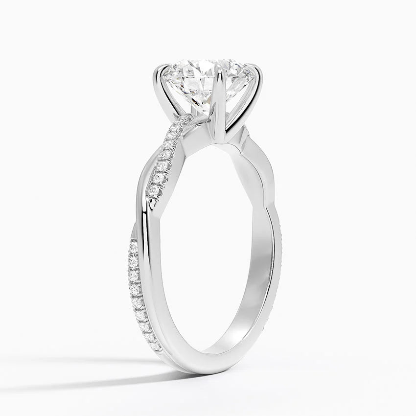 ecomposer-metal type-white-gold-18K,ecomposer-ring setting-twisted