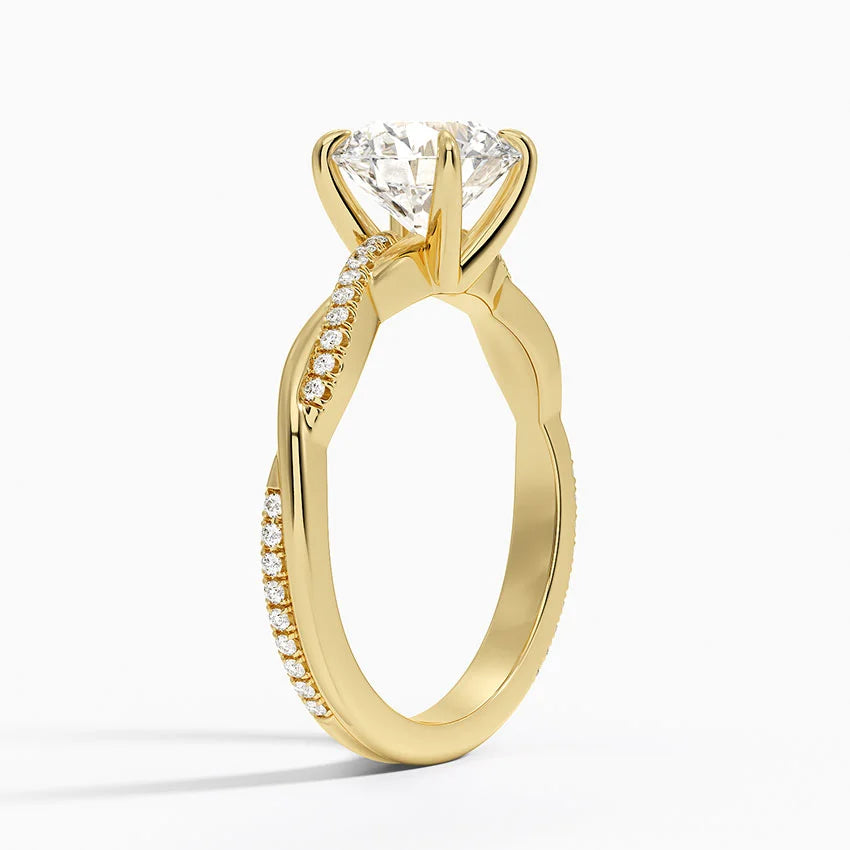 ecomposer-metal type-yellow-gold-18K,ecomposer-ring setting-twisted