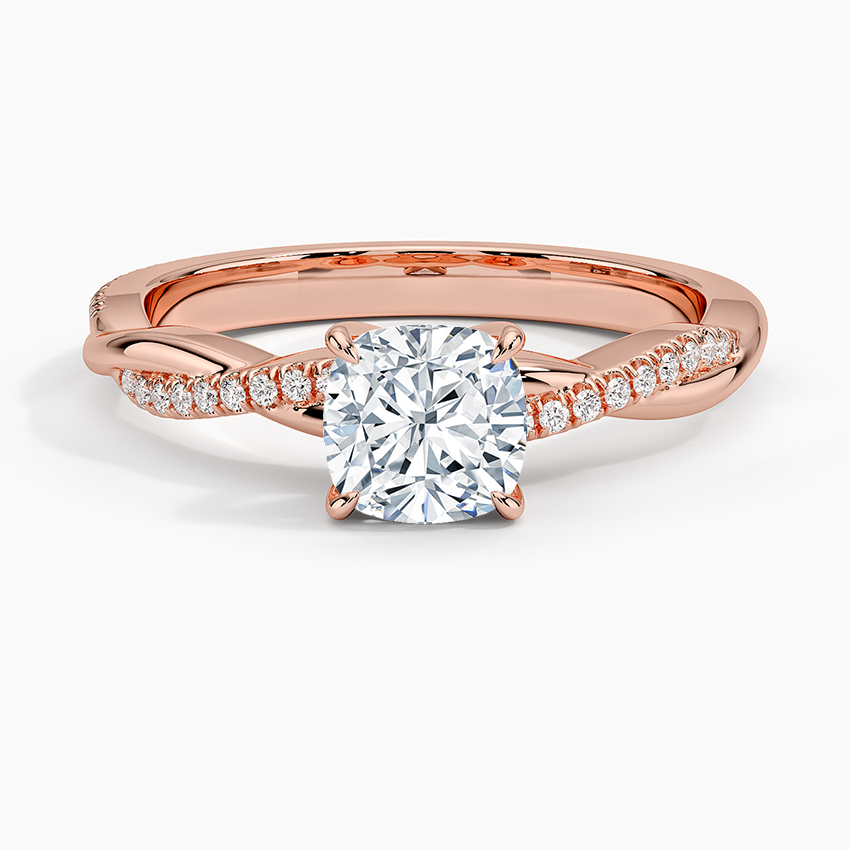 ecomposer-view with diamond shape-cushion,ecomposer-size-1-ct,ecomposer-metal type-rose-gold-18k