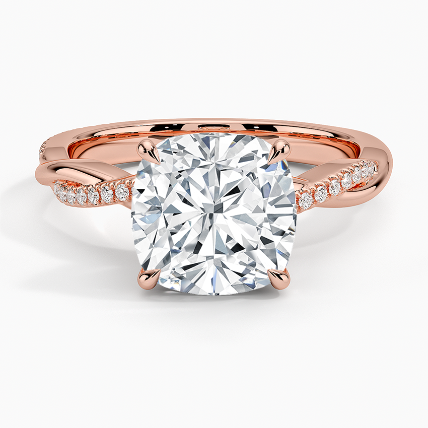 ecomposer-view with diamond shape-cushion,ecomposer-size-2.5-ct,ecomposer-metal type-rose-gold-18k