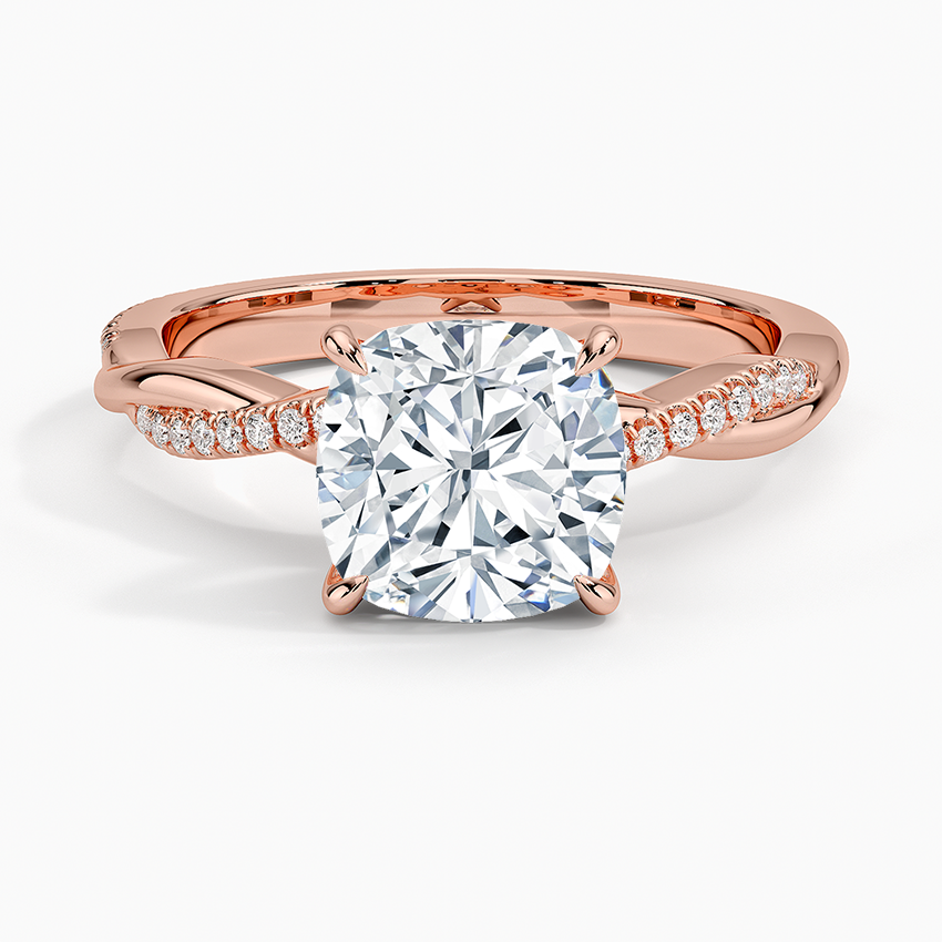 ecomposer-view with diamond shape-cushion,ecomposer-size-2-ct,ecomposer-metal type-rose-gold-18k