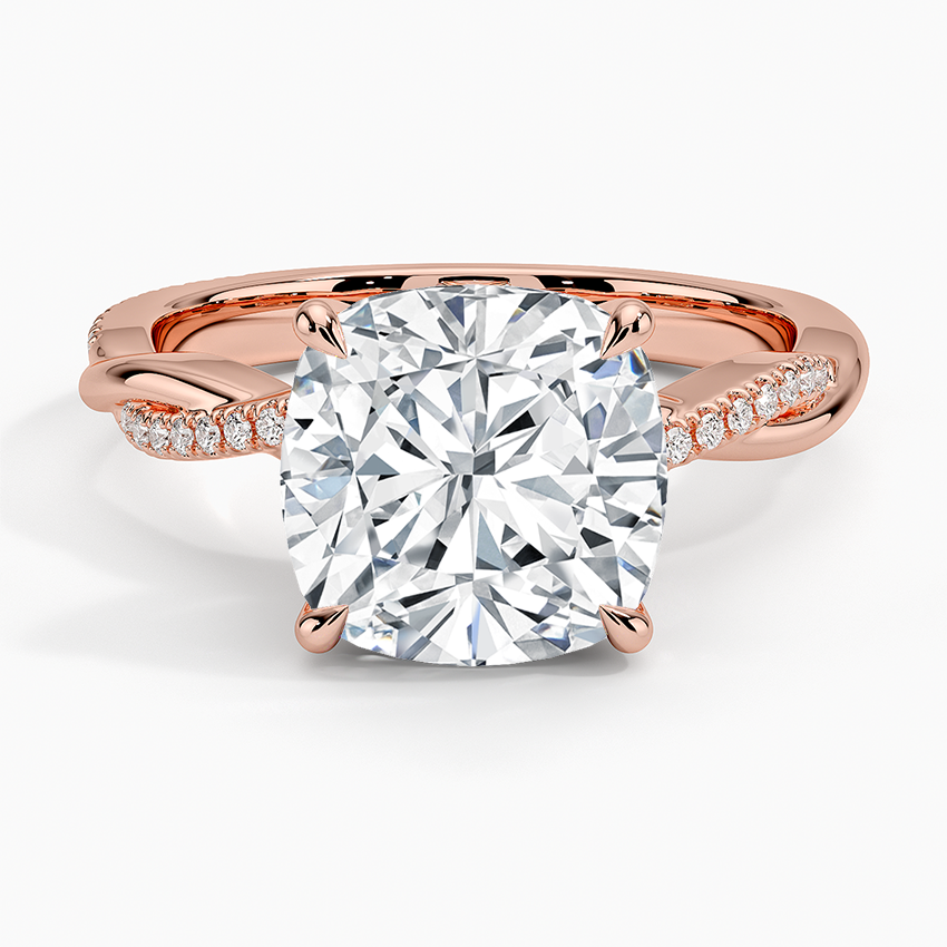 ecomposer-view with diamond shape-cushion,ecomposer-size-3-ct,ecomposer-metal type-rose-gold-18k