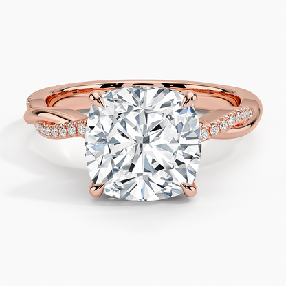 ecomposer-view with diamond shape-cushion,ecomposer-size-3-ct,ecomposer-metal type-rose-gold-18k