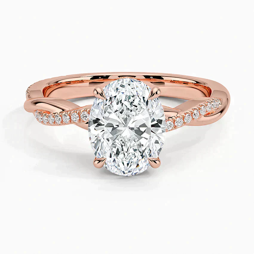 ecomposer-view with diamond shape-oval,ecomposer-size-2-ct,ecomposer-metal type-rose-gold-18k