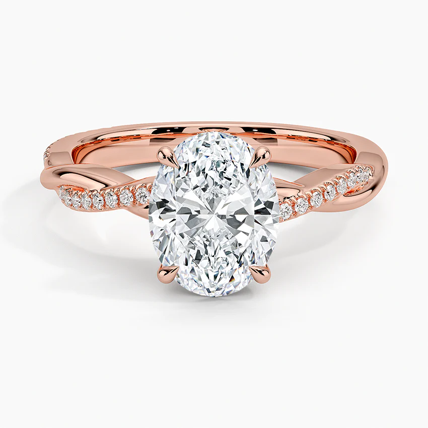 ecomposer-metal type-rose-gold-18K,ecomposer-ring setting-twisted