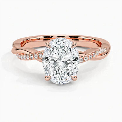 ecomposer-view with diamond shape-oval,ecomposer-size-2-ct,ecomposer-metal type-rose-gold-18k