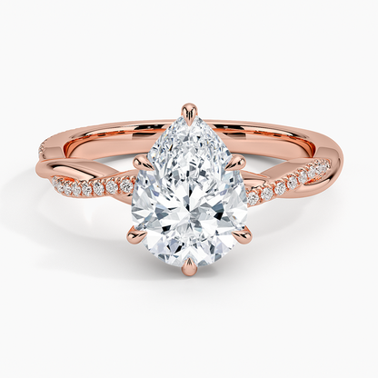 ecomposer-view with diamond shape-pear,ecomposer-size-2-ct,ecomposer-metal type-rose-gold-18k
