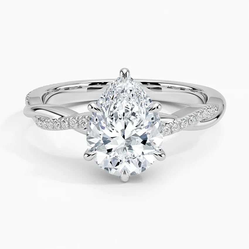 ecomposer-metal type-white-gold-18K,ecomposer-ring setting-twisted