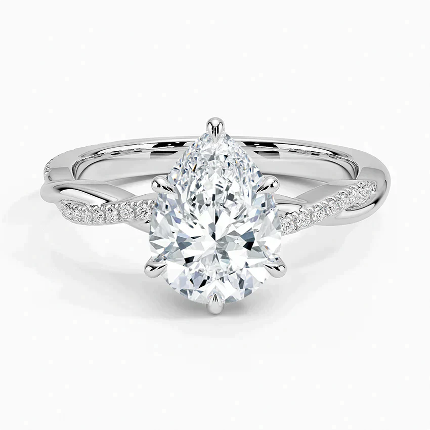 ecomposer-view with diamond shape-pear,ecomposer-size-2-ct,ecomposer-metal type-white-gold-18k