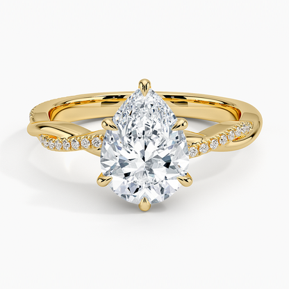 ecomposer-view with diamond shape-pear,ecomposer-size-2-ct,ecomposer-metal type-yellow-gold-18k