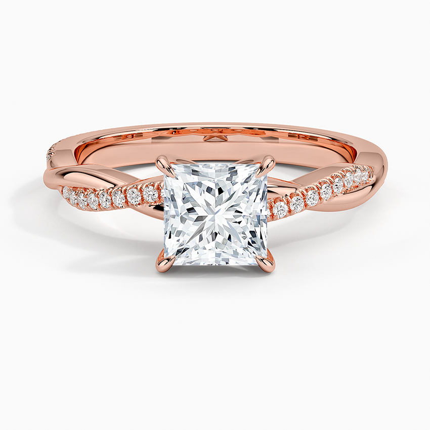 ecomposer-view with diamond shape-princess,ecomposer-size-1-ct,ecomposer-metal type-rose-gold-18k