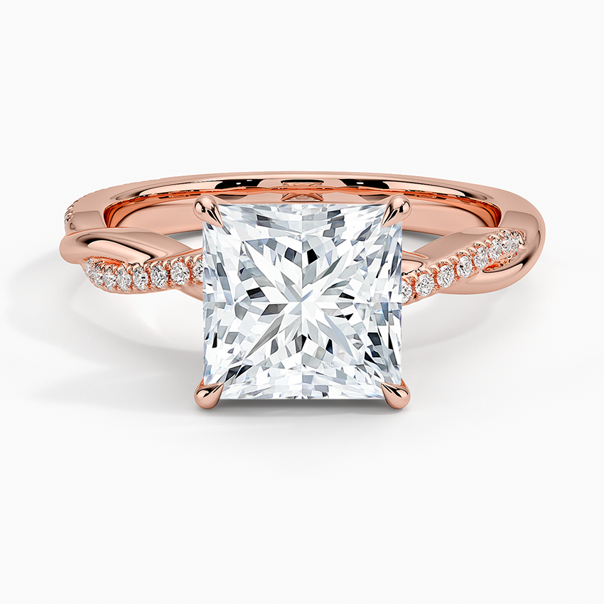 ecomposer-view with diamond shape-princess,ecomposer-size-2-ct,ecomposer-metal type-rose-gold-18k
