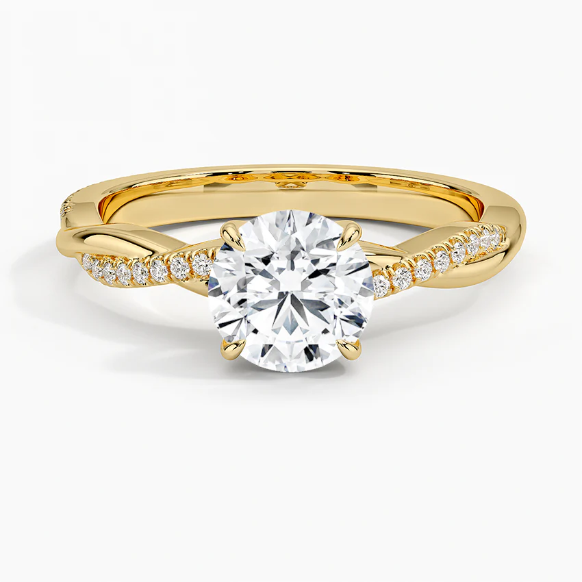 ecomposer-metal type-yellow-gold-18K,ecomposer-ring setting-twisted