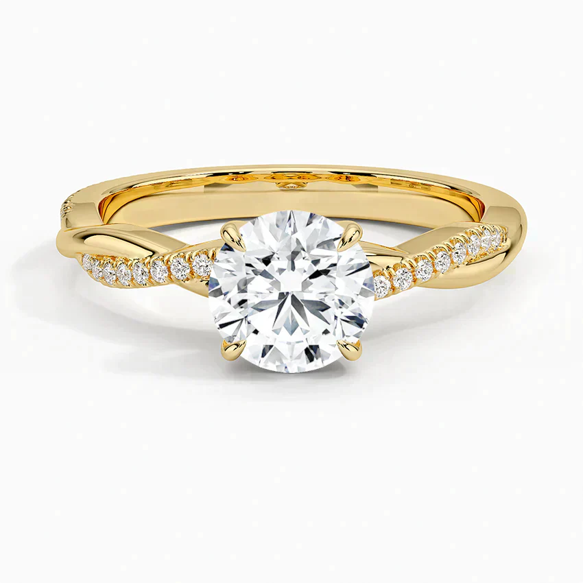 ecomposer-view with diamond shape-round,ecomposer-size-1-ct,ecomposer-metal type-yellow-gold-18k