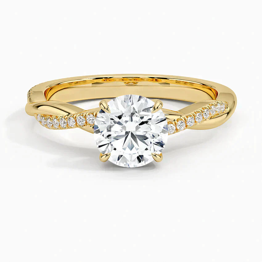 ecomposer-view with diamond shape-round,ecomposer-size-1-ct,ecomposer-metal type-yellow-gold-18k