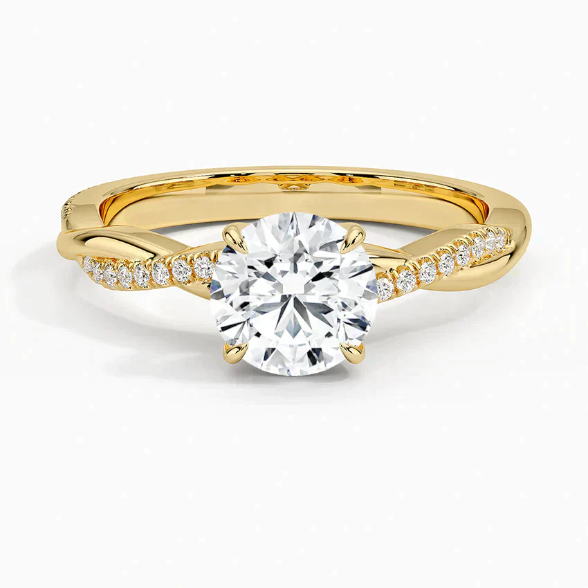 ecomposer-view with diamond shape-round,ecomposer-size-1-ct,ecomposer-metal type-yellow-gold-18k