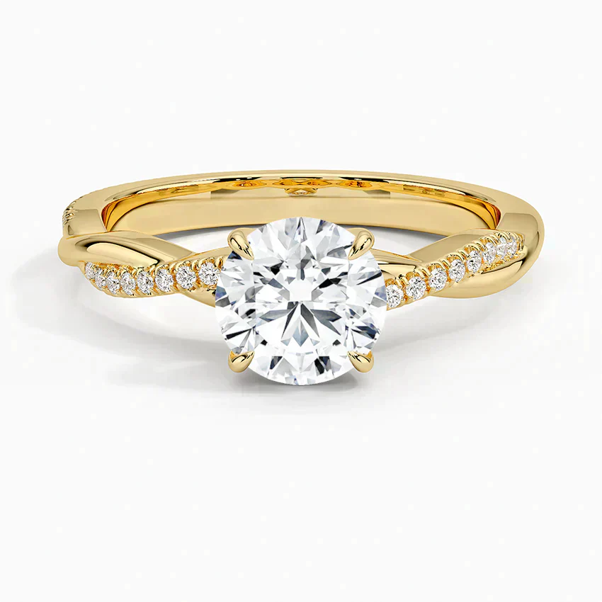 ecomposer-view with diamond shape-round,ecomposer-size-1-ct,ecomposer-metal type-yellow-gold-18k