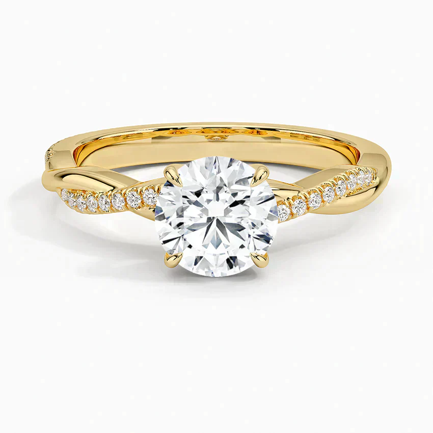 ecomposer-view with diamond shape-round,ecomposer-size-1-ct,ecomposer-metal type-yellow-gold-18k