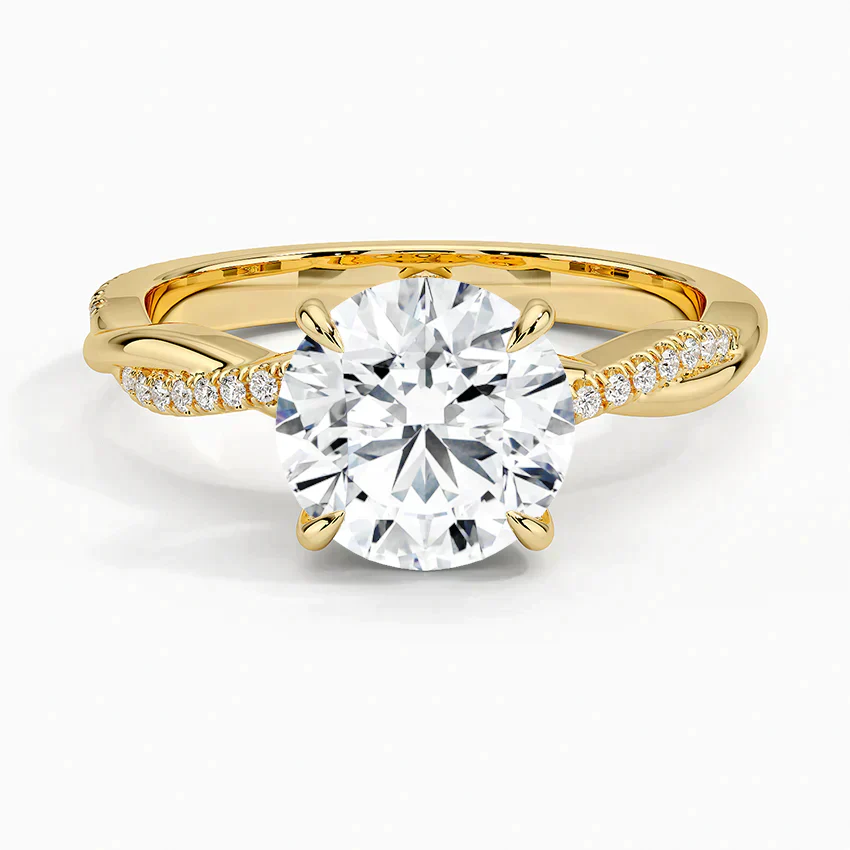 ecomposer-view with diamond shape-round,ecomposer-size-2-ct,ecomposer-metal type-yellow-gold-18k