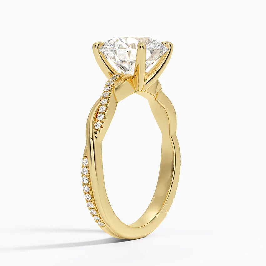 ecomposer-metal type-yellow-gold-18K,ecomposer-ring setting-twisted