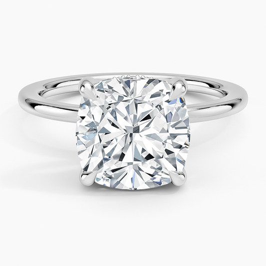 ecomposer-view with diamond shape-cushion, ecomposer-metal type-white-gold-18k