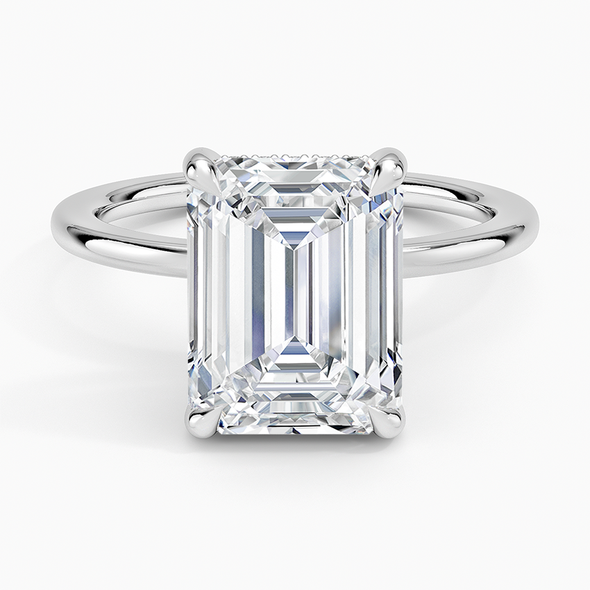 ecomposer-view with diamond shape-emerald, ecomposer-metal type-white-gold-18k