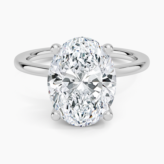 ecomposer-view with diamond shape-oval, ecomposer-metal type-white-gold-18k