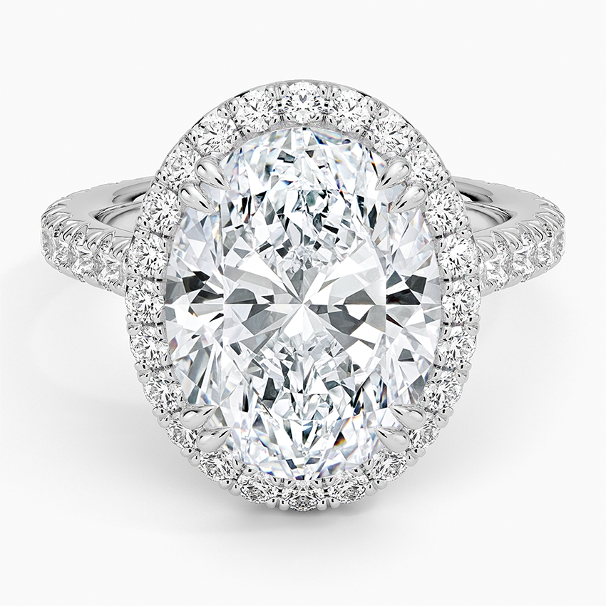 ecomposer-view with diamond shape-oval, ecomposer-metal type-white-gold-18k