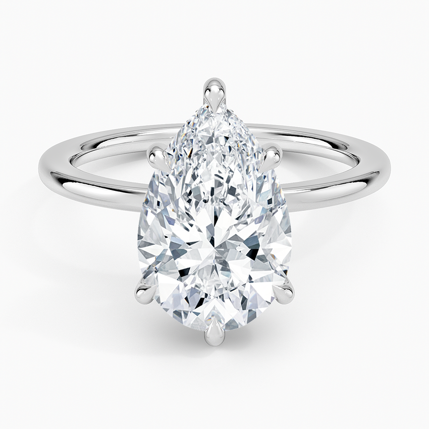 ecomposer-view with diamond shape-pear, ecomposer-metal type-white-gold-18k