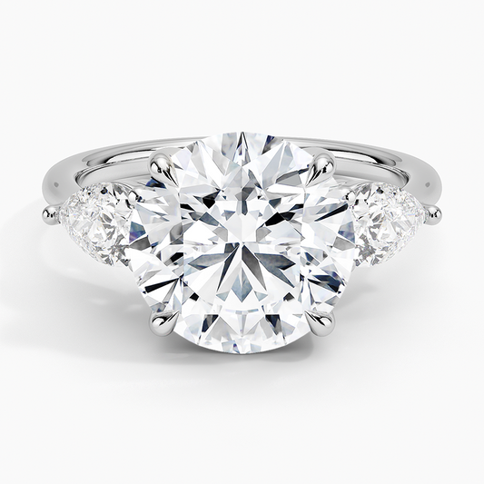 ecomposer-view with diamond shape-round, ecomposer-metal type-white-gold-18k