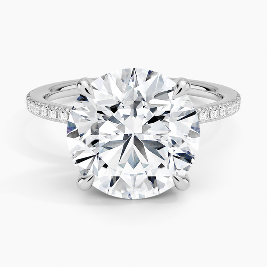 ecomposer-view with diamond shape-round, ecomposer-metal type-white-gold-18k