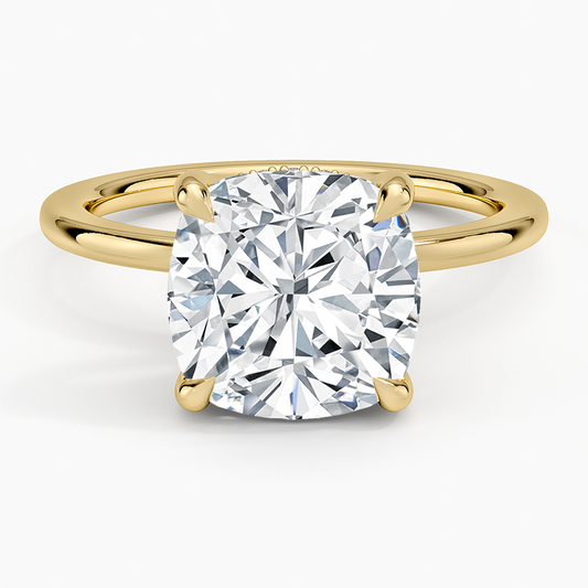ecomposer-view with diamond shape-cushion, ecomposer-metal type-yellow-gold-18k