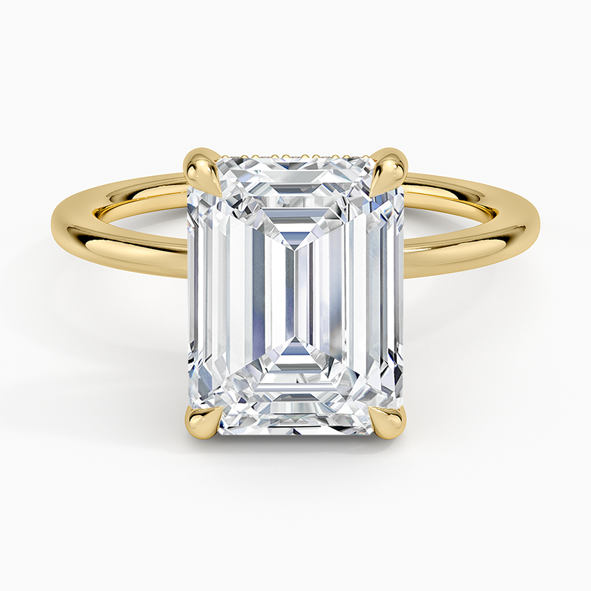 ecomposer-view with diamond shape-emerald, ecomposer-metal type-yellow-gold-18k