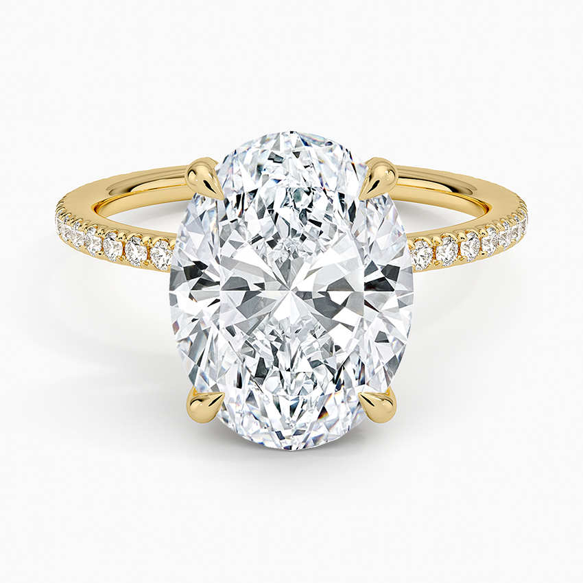 ecomposer-view with diamond shape-oval, ecomposer-metal type-yellow-gold-18k