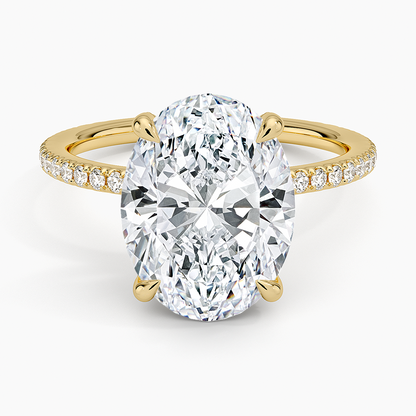 ecomposer-view with diamond shape-oval, ecomposer-metal type-yellow-gold-18k