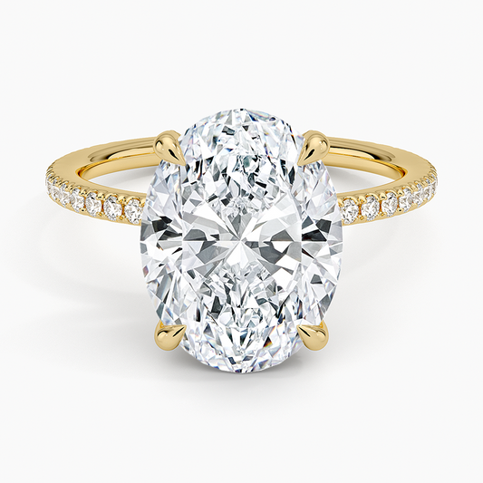 ecomposer-view with diamond shape-oval, ecomposer-metal type-yellow-gold-18k