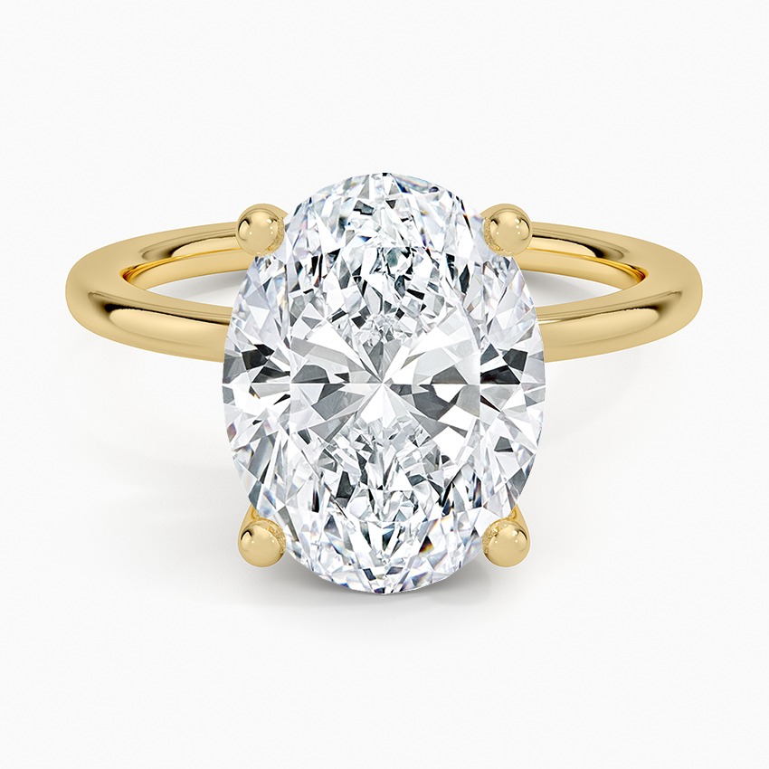 ecomposer-view with diamond shape-oval, ecomposer-metal type-yellow-gold-18k